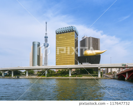 Tokyo Skytree seen from the Sumida River Tokyo Skytree seen from the Sumida River 117647732