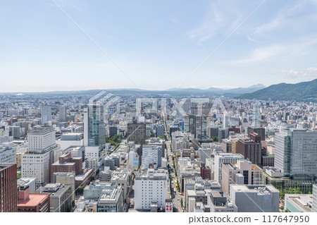 北海道札幌市，從JR札幌車站週邊（南方向）看到的札幌市景 117647950