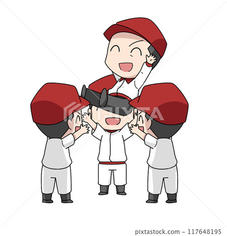 一個男孩在棒球中抬起軀幹的插圖 117648195