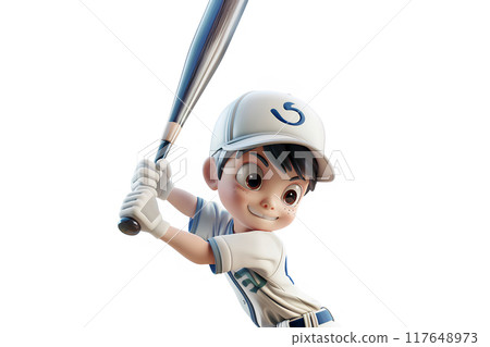 Boy playing baseball, batter 117648973