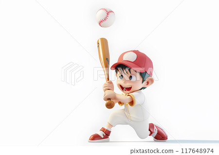 Boy playing baseball, batter 117648974