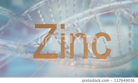 The Zinc text on dna Background for sci or health concept 3d rendering. The Zinc text on dna Background for sci or health concept 3d rendering. 117649036