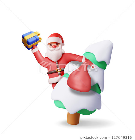 Render happy new year decoration. Merry christmas Render happy new year decoration. Merry christmas 117649316