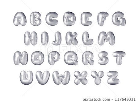 3d silver metallic alphabet balloon set 117649331