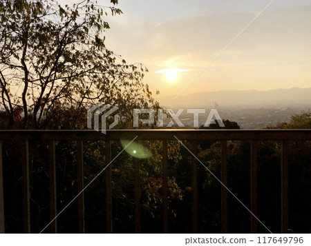 Sunset Kyoto Japan Mountain 117649796