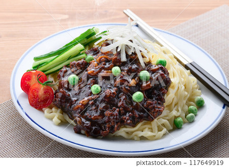 Korean food Jajangmyeon (Chow mein) 117649919