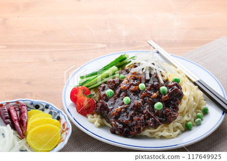 Korean food Jajangmyeon (Chow mein) Korean food Jajangmyeon (Chow mein) 117649925