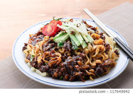 Korean food Jajangmyeon (Chow mein) Korean food Jajangmyeon (Chow mein) 117649942
