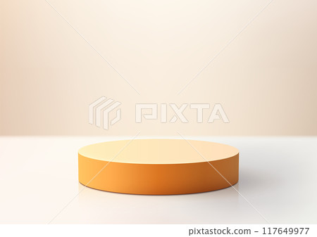 Minimalist 3D Yellow Podium on Reflective Background, Ideal for Product Presentation, Mockups, and Modern Artistic Design Minimalist 3D Yellow Podium on Reflective Background, Ideal for Product Presentation, Mockups, and Modern Artistic Design 117649977