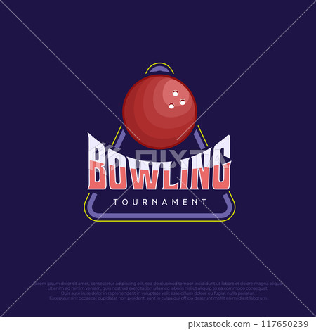 vintage bowling logo icon design. triangle badge for bowling club template logo design element 117650239