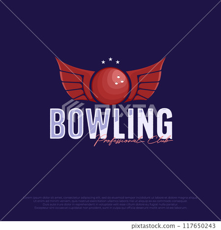 simple bowling logo with red wings. bowling ball graphic design element template vector illustration simple bowling logo with red wings. bowling ball graphic design element template vector illustration 117650243