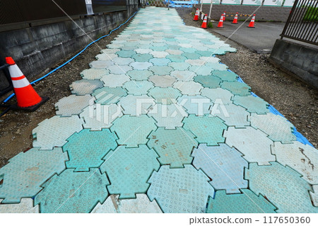Plastic tiles for construction vehicles 117650360