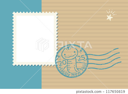 Stylish photo frame New Year's card for the Year of the Snake (without text) 117650819