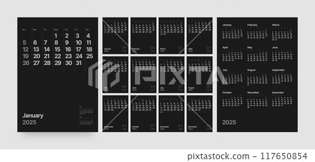 Monthly calendar for 2025 year. Starts on Sunday. Monthly calendar for 2025 year. Starts on Sunday. 117650854