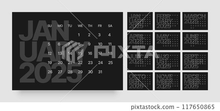 Monthly calendar for 2025 year. Starts on Sunday. Monthly calendar for 2025 year. Starts on Sunday. 117650865
