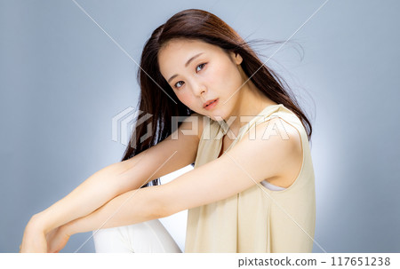 有光澤的頭髮女性美女 117651238