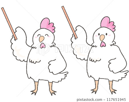 可愛的小雞用指點棒 117651945