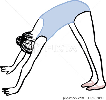 女孩做芭蕾舞彈性 117652090