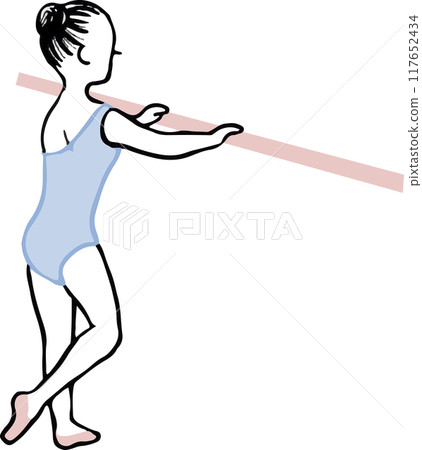 A girl doing bar lessons 117652434