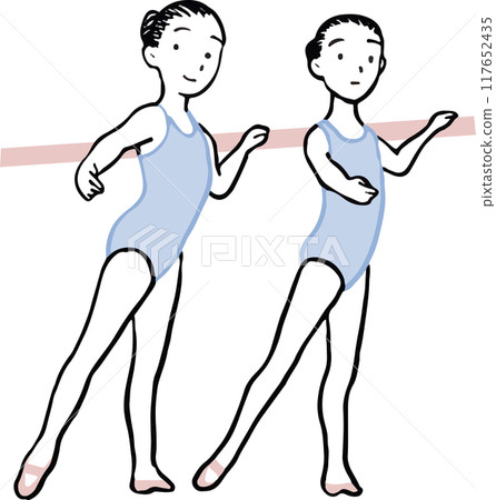 Girls doing bar lessons Girls doing bar lessons 117652435