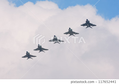 Formation flight of the Japan Air Self-Defense Force's RF-4EJ Phantom II reconnaissance aircraft 117652441