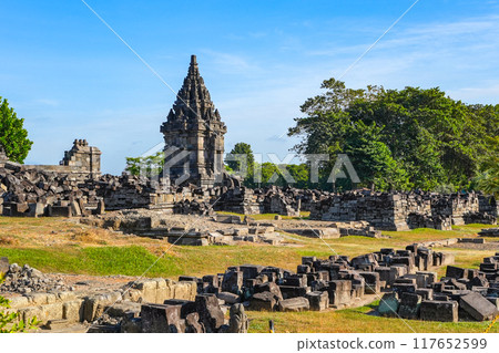 Prambanan Temple is the largest hindu temple compound dedicated to Shiva in yogyakarta, Indonesia. 117652599