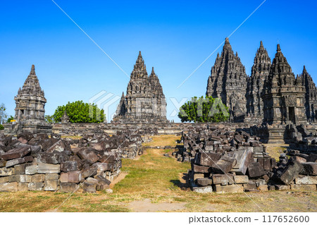 Prambanan Temple is the largest hindu temple compound dedicated to Shiva in yogyakarta, Indonesia. 117652600