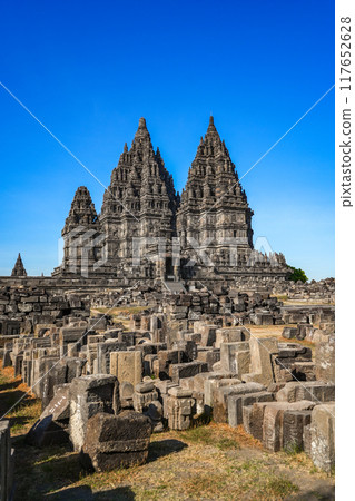 Prambanan Temple is the largest hindu temple compound dedicated to Shiva in yogyakarta, Indonesia. 117652628