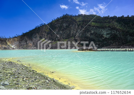 Kawah Putih (White Crater) is an acid lake in Bandung, Indonesia 117652634