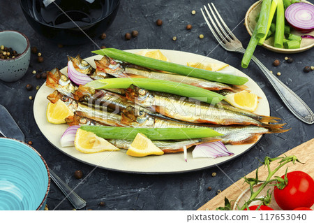 Smoked dry capelin 117653040