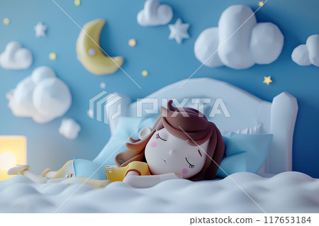 Woman having a pleasant dream - 1 117653184