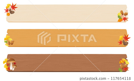 Autumn caption base set Vector material Transparent background 117654118