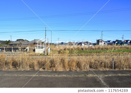 View from the train window on the Kashima Rinkai Railway Oarai Kashima Line from Kashima Soccer Stadium Station to Taiyo Station (Winter 2022) View from the train window on the Kashima Rinkai Railway Oarai Kashima Line from Kashima Soccer Stadium Station to Taiyo Station (Winter 2022) 117654289