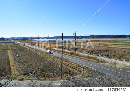 Scenery from the train window on the Kashima Rinkai Railway Oarai Kashima Line from Taiyo Station to Hinuma Station (Winter 2022) Scenery from the train window on the Kashima Rinkai Railway Oarai Kashima Line from Taiyo Station to Hinuma Station (Winter 2022) 117654581