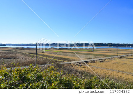 Scenery from the train window on the Kashima Rinkai Railway Oarai Kashima Line from Taiyo Station to Hinuma Station (Winter 2022) Scenery from the train window on the Kashima Rinkai Railway Oarai Kashima Line from Taiyo Station to Hinuma Station (Winter 2022) 117654582