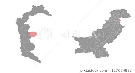 Haveli district map, administrative division of Pakistan. Vector illustration. 117654952