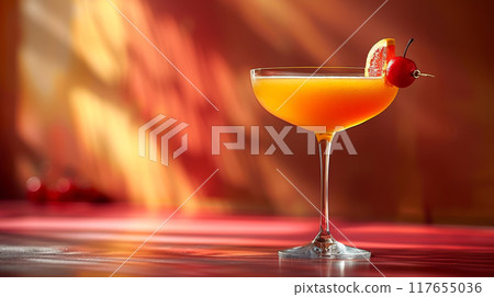 'Mai Tai', a harmonious blend of light and dark rum, orange liqueur, amaretto, lime juice, and simple syrup 117655036