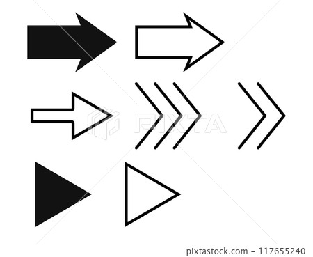 Set of 15 arrow icon materials Set of 15 arrow icon materials 117655240