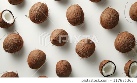 Isolated coconuts. Generative AI 117655363