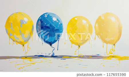 Deflated balloons. Generative AI 117655390