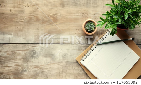 Desk arrangement. Generative AI 117655392