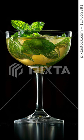 a 'Mojito', a tantalizing mix of rum, fresh mint, lime juice, simple syrup, and soda water 117655891