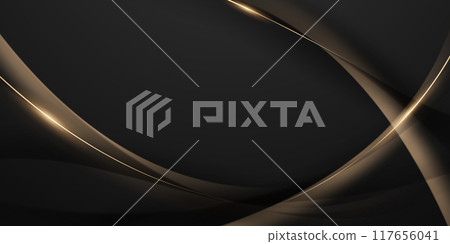 Abstract modern design black background with luxury golden elements vector illustration. Abstract modern design black background with luxury golden elements vector illustration. 117656041