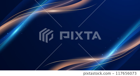 blue abstract background with luxury golden elements vector illustration 117656073