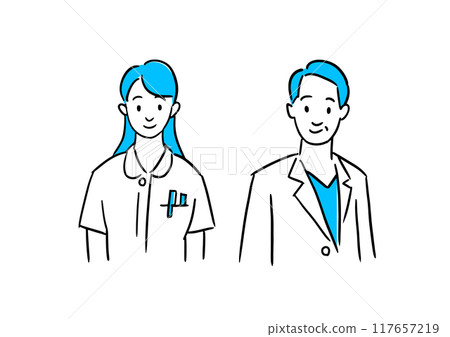 醫生和護士向量素材 醫生和護士向量素材 117657219