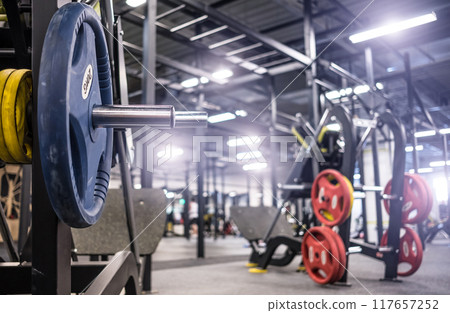 Weight in a gym 117657252