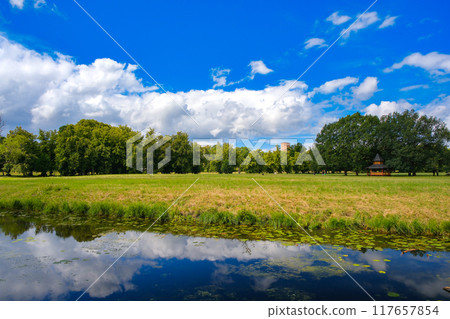 Park in Drottningholm Palace, Stockholm, Sweden Park in Drottningholm Palace, Stockholm, Sweden 117657854