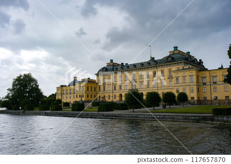 Drottningholm Palace in the rain, Stockholm, Sweden Drottningholm Palace in the rain, Stockholm, Sweden 117657870