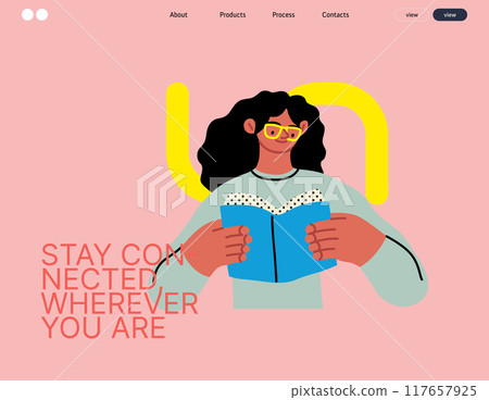 Creative Workspace: Video Conference, modern flat vector concept illustration of person engaging in virtual business meeting Connectivity, collaboration, digital interaction, remote work, productivity Creative Workspace: Video Conference, modern flat vector concept illustration of person engaging in virtual business meeting Connectivity, collaboration, digital interaction, remote work, productivity 117657925