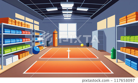 In the midst of the dazzling light, the blue fist descends. It is a sanctuary ruled by struggle and sweat. 117658097